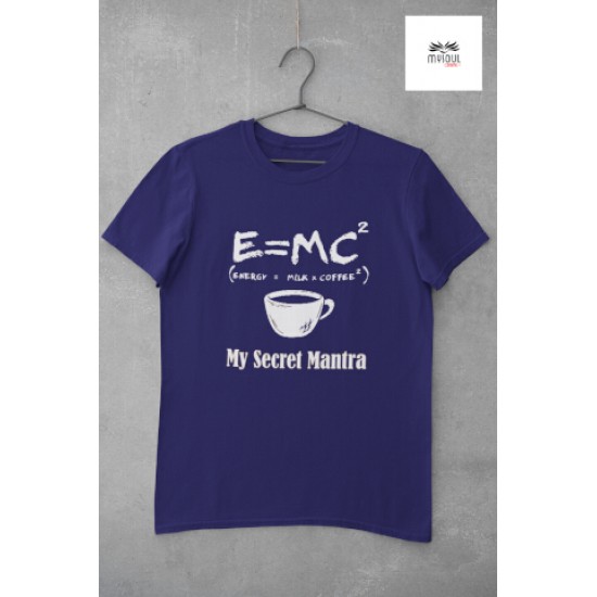 Round Neck - T Shirt E=MC2 Navy Blue