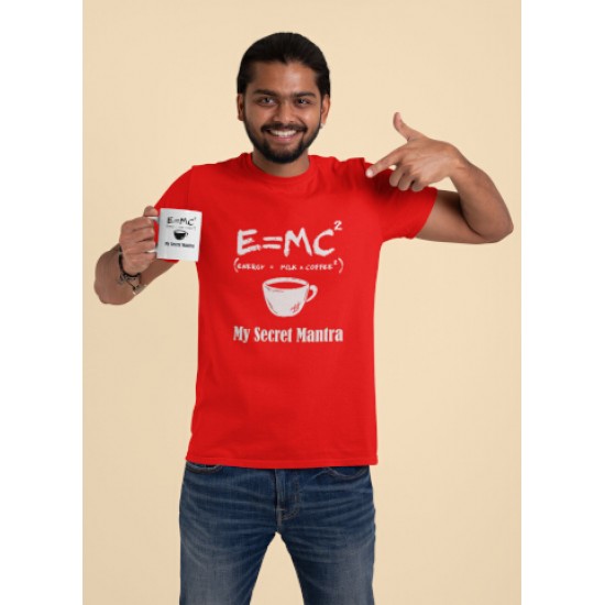 Round Neck - T Shirt E=MC2 Red