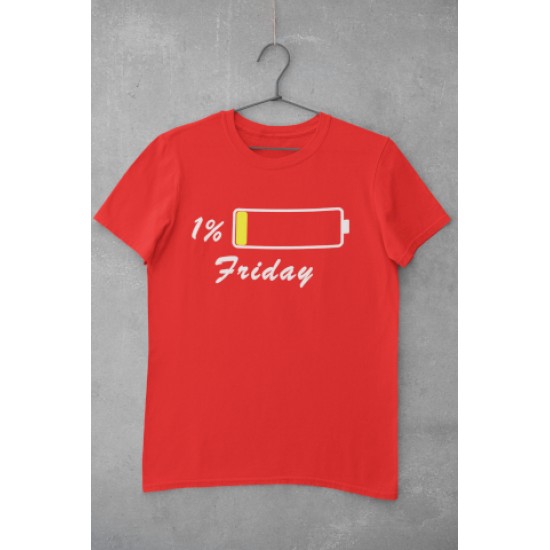 Round Neck - T Shirt Friday Red